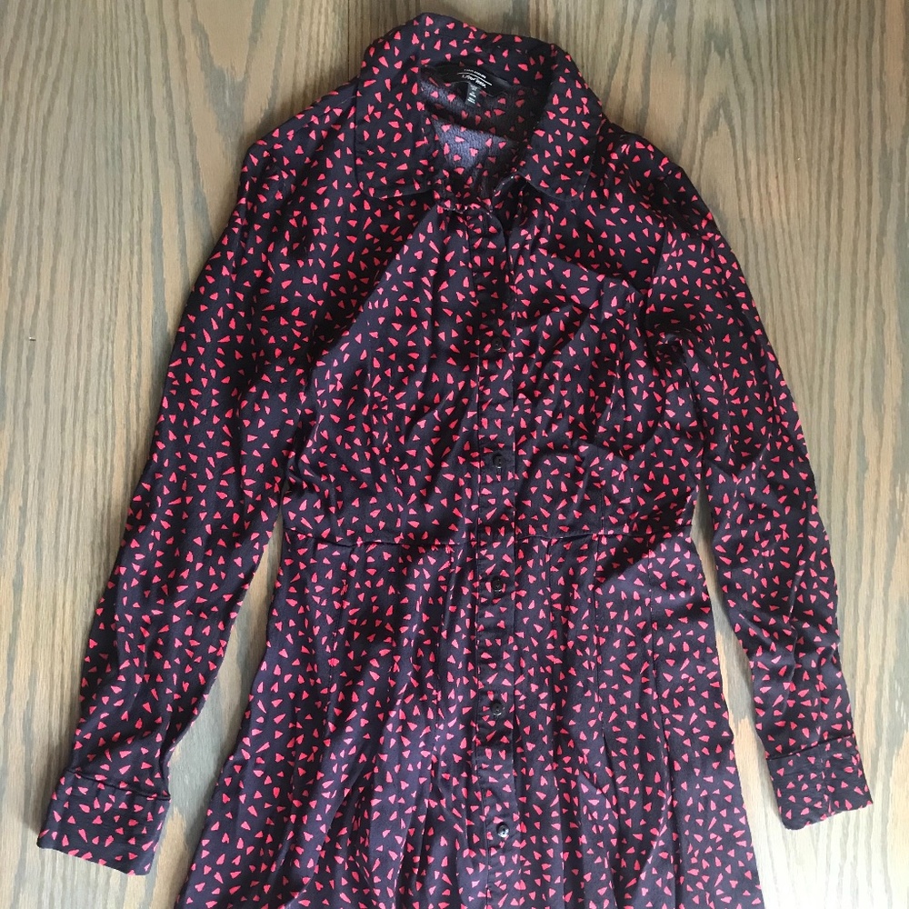 Long Sleeve Dark Navy button-down dress